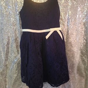 Navy blue girls lace sun dress